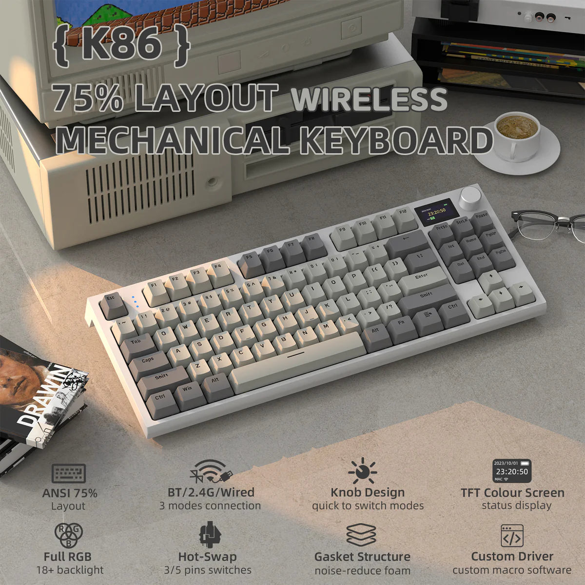 Attackshark K86 – Teclado Mecánico Inalámbrico