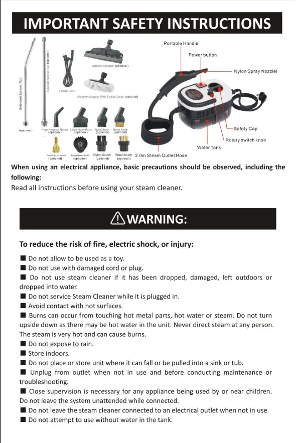 Limpiador a vapor de alta temperatura para esterilizar aire acondicionado, campana y coche — 110V (enchufe US) / 220V (enchufe EU)