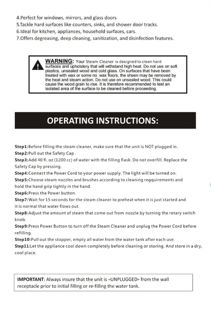 Limpiador a vapor de alta temperatura para esterilizar aire acondicionado, campana y coche — 110V (enchufe US) / 220V (enchufe EU)