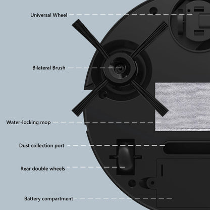 Robot Aspirador y Mopa Recargable 3‑en‑1 — Succión Fuerte para Pelo de Mascotas y Suciedad Rebelde