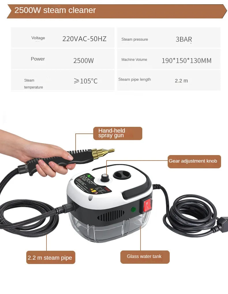 Limpiador a vapor de alta temperatura para esterilizar aire acondicionado, campana y coche — 110V (enchufe US) / 220V (enchufe EU)