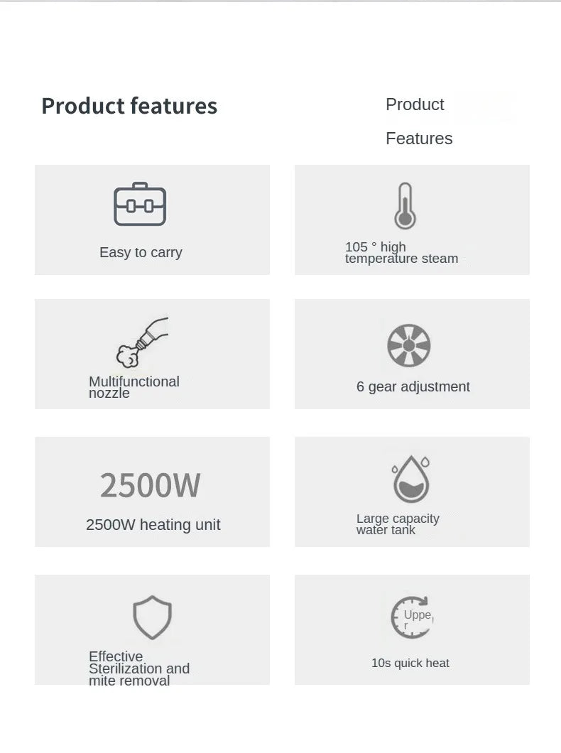 Limpiador a vapor de alta temperatura para esterilizar aire acondicionado, campana y coche — 110V (enchufe US) / 220V (enchufe EU)