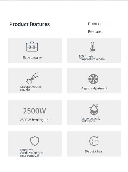 Limpiador a vapor de alta temperatura para esterilizar aire acondicionado, campana y coche — 110V (enchufe US) / 220V (enchufe EU)